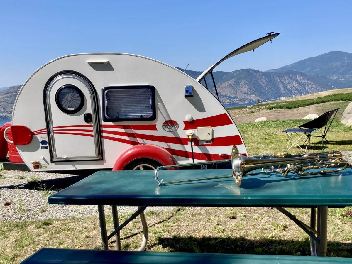 Farm stay in a tear drop trailer